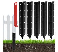 Fence-Support Stakes - 5 Piece Post Reinforcement Repair System, Heavy Duty Ground Anchoring Kit for Strengthening Leaning Wooden Fences | Outdoor Property Boundary Maintenance for Gardens, Farms