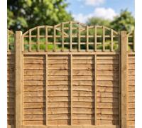 Fence Trellis Topper, 6ft x 1ft Standard Triple Dome Wooden Garden Panel | 1ft 2ft 3ft 4ft 5ft Pressure Treated Decorative Arched Privacy & Garden Divider, Easy-Install, for Patios, Decking & Pergolas