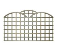 Fence Trellis Topper, 6ft x 3ft Standard Triple Dome Wooden Panel (3 Pack)