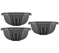 Fence Wall Planter Plant Flower Basket Pot Container Venetian Garden Box Plastic UK (Planter Ash 40 cm, 3)
