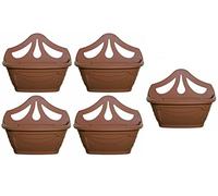 Fence Wall Planter Plant Flower Basket Pot Container Venetian Garden Box Plastic UK (Wall Planter 31 cm Terracotta, 5)