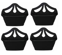 Fence Wall Planter Plant Flower Basket Pot Container Venetian Garden Box Plastic UK (Wall Planter 42 cm Black, 4)