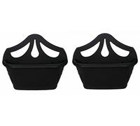 Fence Wall Planter Plant Flower Basket Pot Container Venetian Garden Box Plastic UK (Wall Planter 42 cm Black, 2)