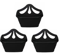 Fence Wall Planter Plant Flower Basket Pot Container Venetian Garden Box Plastic UK (Wall Planter 42 cm Black, 3)