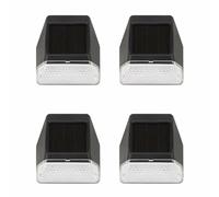 4 Pack Solar Garden Wall Light White LED - 7.5cm SuperBright by Smart Solar