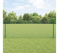 Fence with Post Green 0.8 x 100 m Steel and PVC UV Resistant Garden Privacy Screen Durable