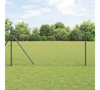 Fence with Post Grey 1 x 25 m Steel and PVC