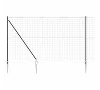 vidaXL Fence, Euro Fence with 7 Spike Posts, 1.6 x 10 m Hot-Dip Galvanised Steel, Grey