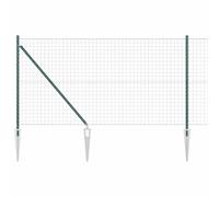Euro Fence with Concrete Base Mesh Outdoor Garden Boundary Panel Set vidaXL