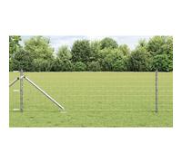 Fence with Post Silver 0.6 x 25 m Steel