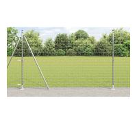 Fence with Post Silver 1.6 x 10 m Steel