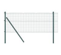 vidaXL Euro Fence with 7 Posts 0.8 x 10 m Galvanised Steel Green