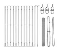 Welded Wire Garden Fence 0.8x25m Grey Metal 13 Flanged Spike Posts with Ties Pk