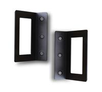 FenceEasy Barricade Brackets - Textured Black - Pair of 4"x2" Slot-Through Security Brackets - Wall Mounted Door Reinforcement - Heavy-Duty Steel - UK Made