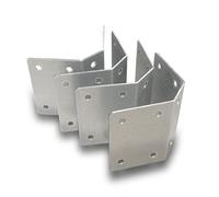 FenceEasy™ Deck Framing Brackets - Galvanised Steel - Heavy-Duty Corner Brackets for Decks, Raised Beds & Planters - 3", 4" or 6" Timber - UK Made - Pack of 4 (Suitable for 3in / 75mm High Timber)