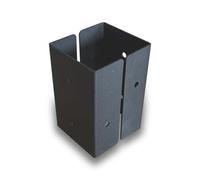 FenceEasy™ Fence Post Extender Brackets - Textured Black Steel Pair for Timber Fence Repairs or Trellis Extensions - 4 Sizes Available - UK Made (Suitable for 4in / 100mm Posts)