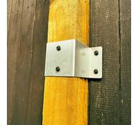 Fenceeasy™ Fence Post To Wall Installation Bracket - Pack Of 4 - Suitable For 6" X 6" / 150mm X 150mm Wood - Galvanised Steel Fini