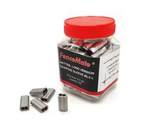 FenceMate Aluminum Alloy Crimp Loop Sleeves #2-3 Long to Splice & Join Metallic Wires or Wire Ropes, Tempered, Gritted with Super Holding Force on High Tensile Wires in Fencing & Hanging,100pcs/pk