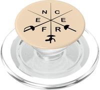 Fencer Swords Crossed Monogram Fencing Sabre Épée PopSockets PopGrip for MagSafe
