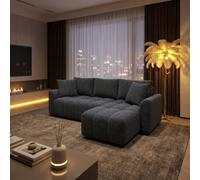 Fenchilin Chenille L-Shaped Couch Sofa With Reversible Chaise, 2 Cushions Grey