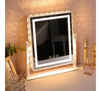 FENCHILIN Crystal Hollywood Vanity Mirror with Lights Rotating 25x30CM in White | Size: 25x30 cm FENCHILIN White 25x30 cm