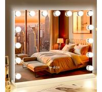 FENCHILIN Hollywood Mirror with Backlit 15 LED Vanity Mirror with Lights 3 Lighting Modes Hollywood Vanity Makeup Mirror with Lights Shatterproof for Dressing Table 58x46cm