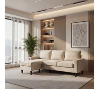 Fenchilin L-Shaped Corner Sofa 4-Seater Sectional Sofa Couches Beige