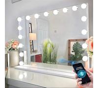 FENCHILIN Vanity Mirror Hollywood Mirror with Lights 18 LED Bluetooth 80x58