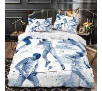 fencing athletes 3D Printed Duvet Insert Cover 3pc Premium Microfibre Light dynamic sport illustration Quilt Cover 2 Pillowcases Concealed Zipper Bedroom Decor Teens Young Adults Single (135x200cm)