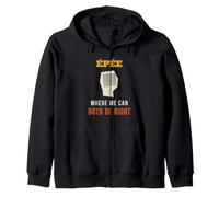 Fencing Epee Where We Can Both Be Right Funny Fencer Zip Hoodie