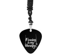 Fencing Is My Therapy Guitar Pick Pendant Necklace for Acoustic Electric Bass Players Guitar Accessories Guitarist Gifts