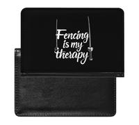 Fencing is My Therapy Passport Holder Cover Wallet Slim Passport Protector Card Holder Travel Accessories