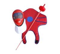 Fencing Kids Fencing Face Protector Lightweight Breathable Rubber Material Sound Effect Foil Set for Beginner Training Suitable for Child Sports, Red