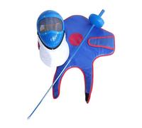 Fencing Kids Fencing Face Protector Lightweight Breathable Rubber Material Sound Effect Foil Set for Beginner Training Suitable for Child Sports, Blue