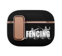 Fencing Sport Hard Shell Case Skin Accessories Cover with Secure Lock Clip Compatible with AirPods Pro 2