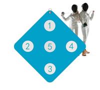 Fencing Target Practice, Wall-Mounted Fencing Target, 12.99x12.99in Skill Improvement Tool, Home Training Aid, Five Bulls-Eye Design, Ideal for Child and Adult Fencers