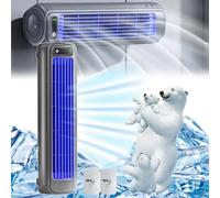 Fencyatt Ace Cooler Air Conditioner, 500 BTU/hr, Portable & Rechargeable, Evaporative Cooling, 3 Wind Speeds, for Room/Office/Kitchen (Rechargeable-Grey)