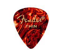 Fender 098-0351-700 351 Shape Picks, 12 Count, Shell, Thin | Thickness "Thin", traditional shape, robust celluloid plastic, smooth surface, thin standard picks of Fender