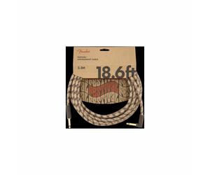 Fender 18.6' Angled Festival Instrument Cable Pure Hemp Brown Stripe (5.5m)