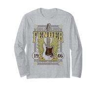 Fender 1946 Electric Guitar Wings and Celtic Style Framing Long Sleeve T-Shirt