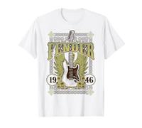 Fender 1946 Electric Guitar Wings and Celtic Style Framing T-Shirt