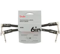 Fender Patch Cable Pro Series PRO 6 – 6" (15 cm) Angle/Angle Black – 2 Pack