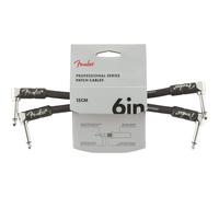 Fender 2-Pack Pro Series Instrument Cable, Angle/Angle, 6" (0.15m) - Black