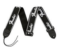 Fender 2" Running Logo Guitar Strap - Black/White Logo Design