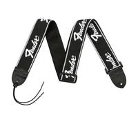 Fender 2" Running Logo Guitar Strap - Black/White Logo Design