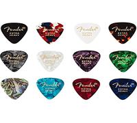 Fender 351 Celluloid Guitar Picks, Extra Heavy, 12 Pack, Assorted Colours, Classic 351 Shape, Made in USA
