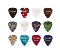 Fender 351 Celluloid Guitar Picks, Medium, 12 Pack, Assorted Colours, Classic 351 Shape, Made in USA