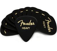 Fender 351 Classic Celluloid Guitar Picks Heavy Black 12x | 12x heavy celluloid plectrums, warm vintage tone, ideal for lead guitar, electric & acoustic, bulk pack, classic 351 shape