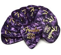 Fender® 351 Shape Classic Picks Celluloid Plectrums Shape 351 Pack of 12 Thickness: X-Heavy Colour: Purple Moto