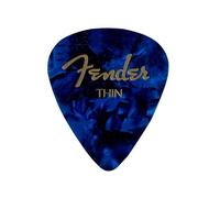 Fender 351 Shape Premium Guitar Picks, Blue Moto, Thin, 12x | 12x thin plectrums, ideal for beginners & electric guitar, bulk multipack, classic 351 shape, smooth Blue Moto finish